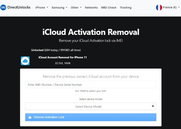 directunlocks icloud activation unlock service