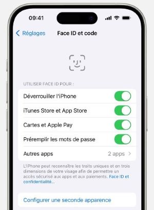 face id et code