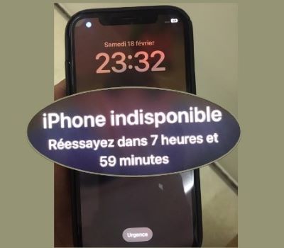 iPhone indisponible réessayez dans 8 heures