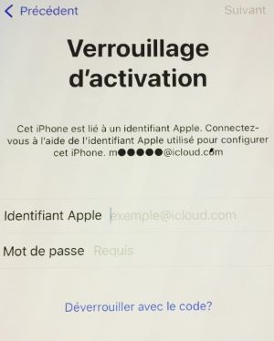 aide verrouillage d’activation